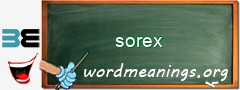 WordMeaning blackboard for sorex